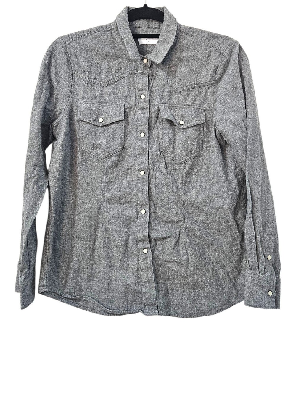 NWOT UNTUCKit Women's Pearl Snap Button Down Long Sleeve Flannel Shirt Size 6